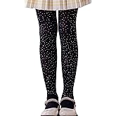 DANUOKU Girls Stockings 2 Pack Kids Rhinestone Stockings Glitter Tights girls Dance Tights For 6-12 Years