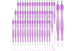 heemeei 50Pcs Nail Cuticle Trimmer Rubber Nail Cleaner, Plastic Handle Cuticle Knife, Double End Nail Dead Skin Fork Cuticle Pusher Bulk Nail Art Cuticle Remover Tools for Girls Women and Men-Purple…