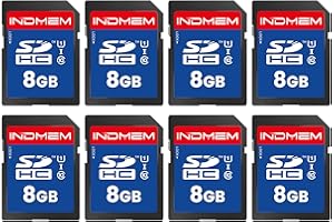 INDMEM SD Card 8GB, Pack of 8 Class 10 8GB Flash Memory Card MLC Standard Secure Digital Cards Camera Card