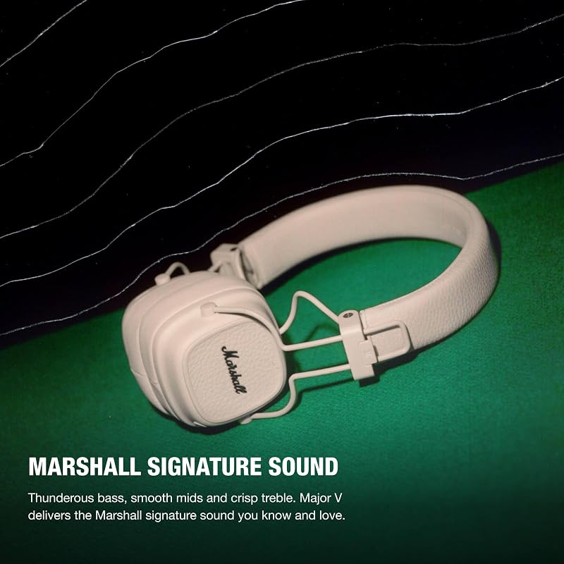 Major V Cuffie Wireless Bluetooth, 100 ore di riproduzione - Crema