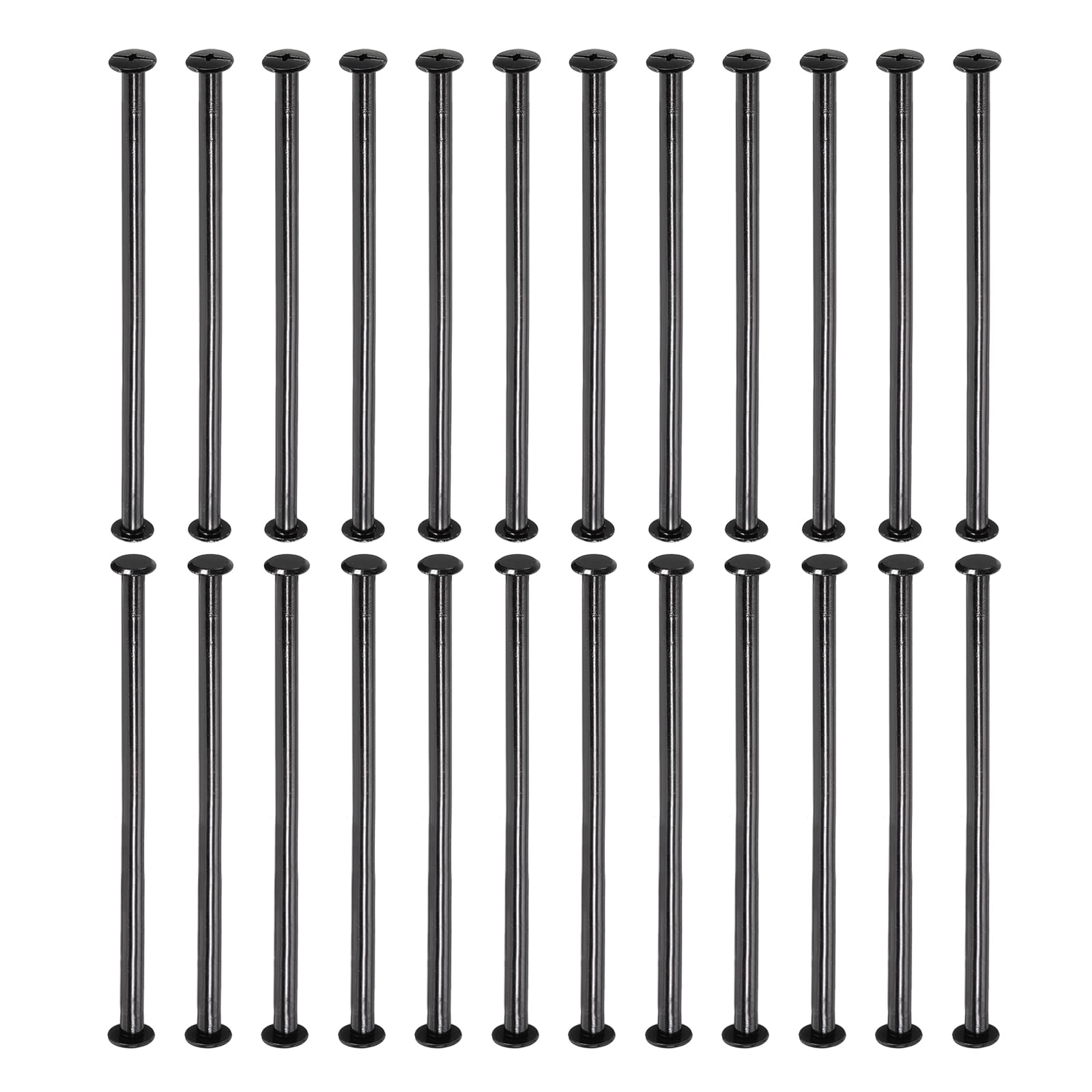PATIKIL 24 Sets Chicago Screws, 120mm l Chicago Screws Phillips Binding Post Screw Bolts Leather Rivets Fasteners Connectors for Leather Belt Scrapbook Photo Albums, Black