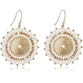 Colorful Bead Earrings For Women Summer Beach Handmade Bead Earrings Bohemia Hoop Dangle Earring For women