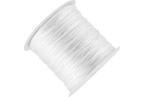 100M Nylon Chinese Knot Cord, 0.8mm Rattail Macrame Thread String for Jewelry Making, with Flexible Round Knitting Cord for N