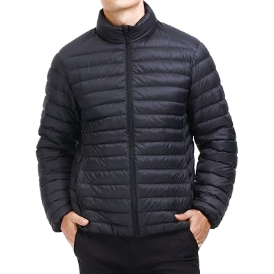 puredown Mens Packable Goose Down Jacket