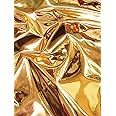 DuroLast™ Chrome Mirror Reflective Vinyl Fabric by The Yard DIY Upholstery Accessories Applications (Gold)
