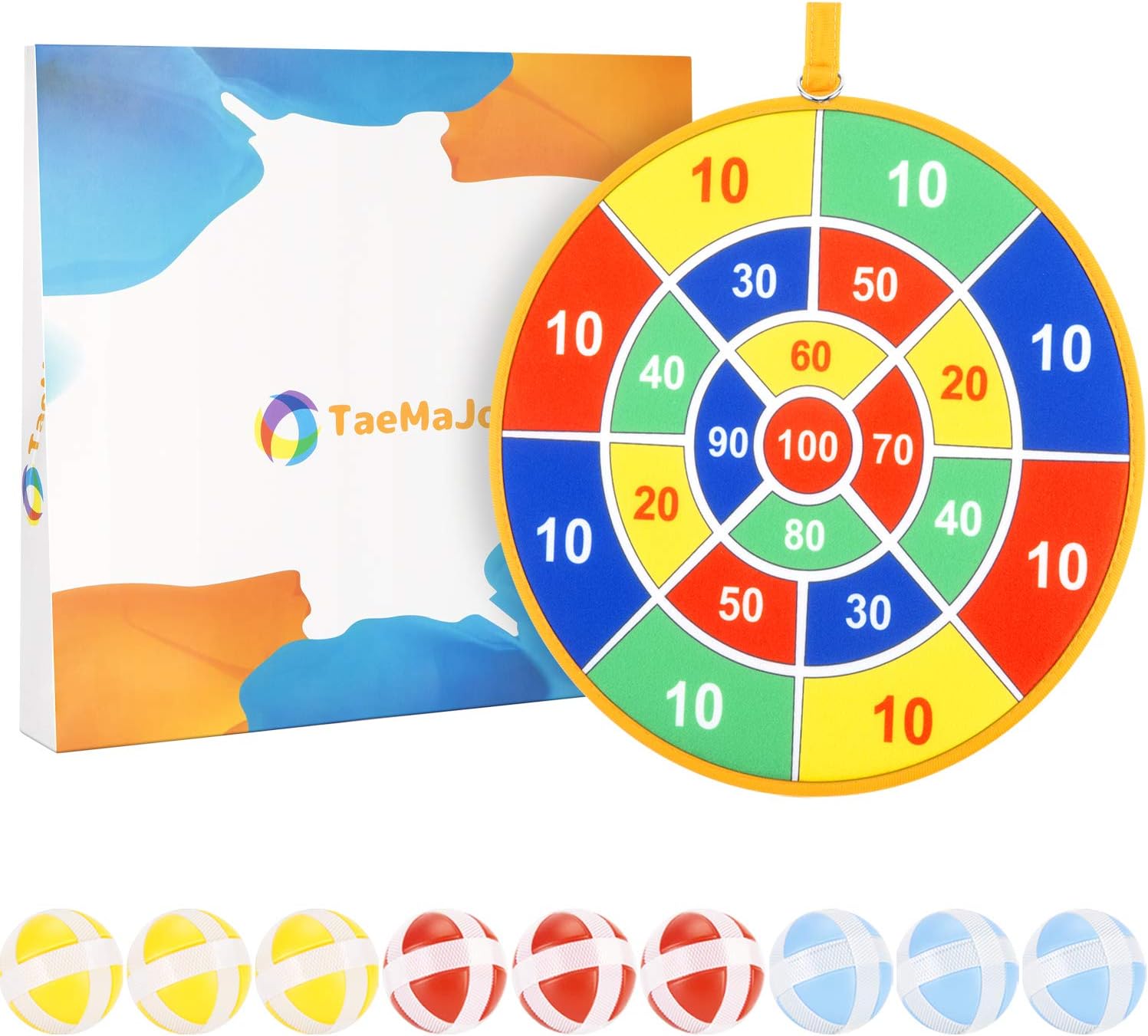 Kids Board Games, Double Sided Safe Dart Board for Kids with 9 Sticky Balls and 13.6 Inches Dartboard, Best Outdoor Indoor Sports Family Party Toys Game Gifts for Boys Girls Children: Toys & Games