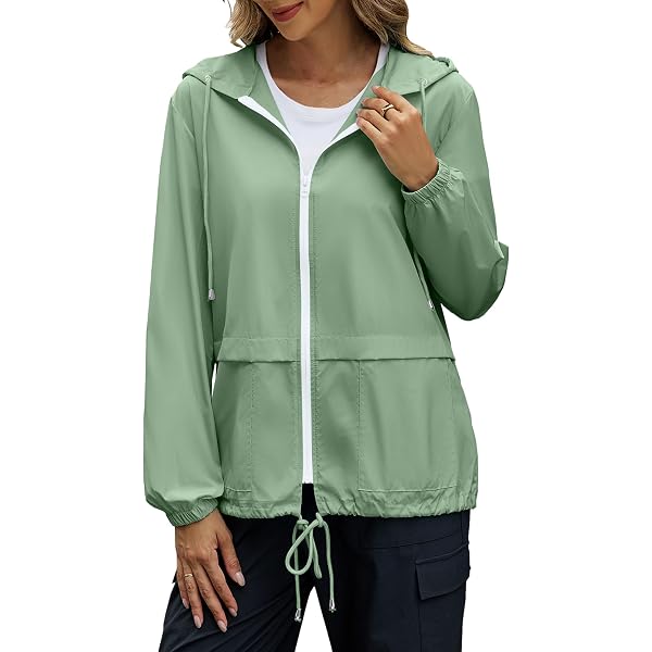 Chaqueta Impermeable Y Cortavientos Para Mujer - Ligera, Con Cremallera Y Bolsillos, Para Exterior Y Uso Diario