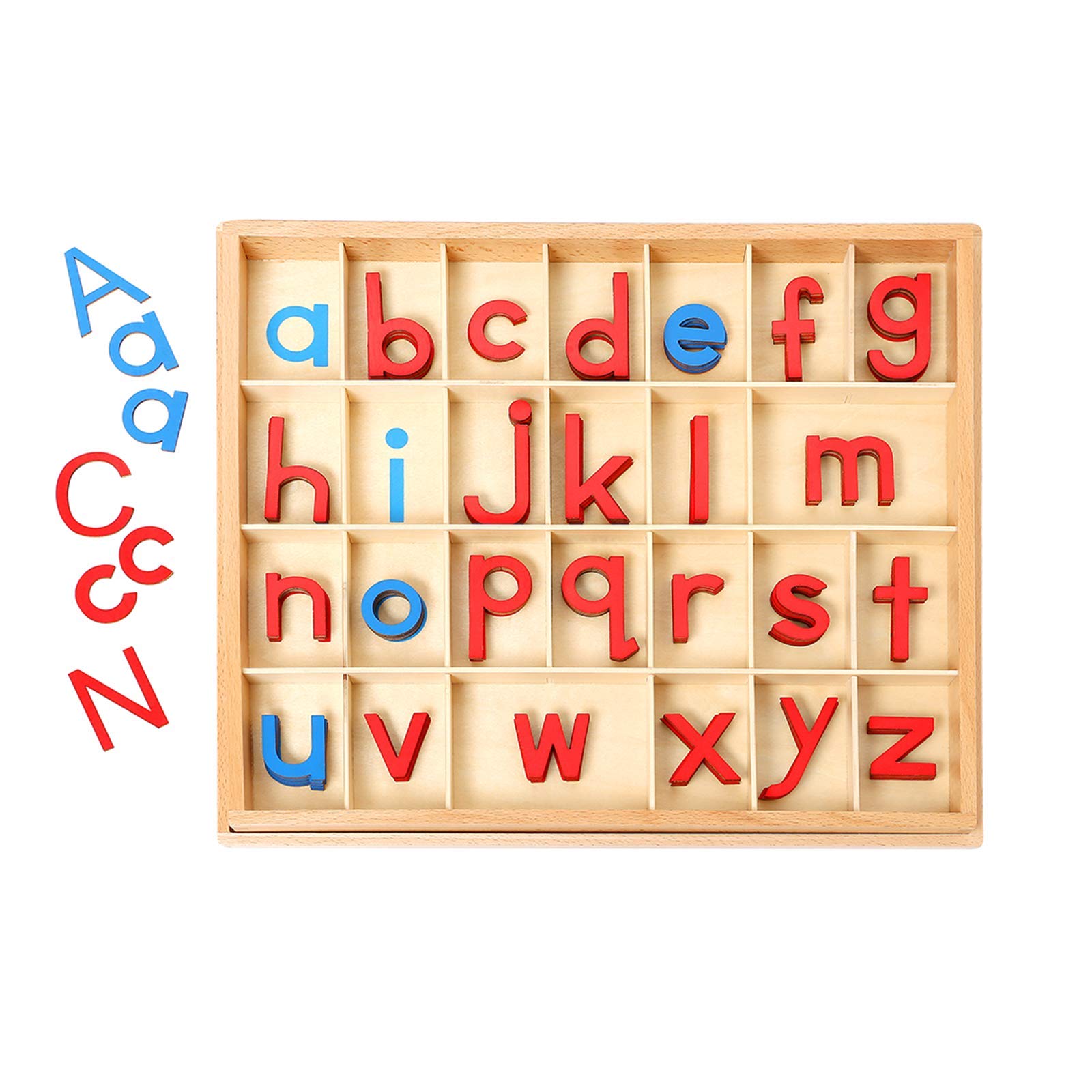 JE JOUE Montessori Wooden Movable Alphabet with Box for Kids Spelling ...