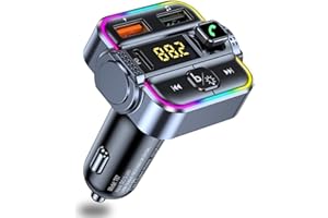 FM Transmitter for Car Bluetooth, Upgraded PD30W USB C & QC3.0 USB Charger Bluetooth 5.3 Car Adapter, Hands-Free Wireless Car