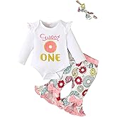Shalofer Baby Girls Birthday Outfit Donut Bodysuit With Headband