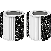 Nispira HP400 Series H-HF400-VP Filter Replacement Compatible with Hunter HP400 Cylindrical Tower Air Purifier True HEPA Activated Carbon Pre-Filter 2 Pack