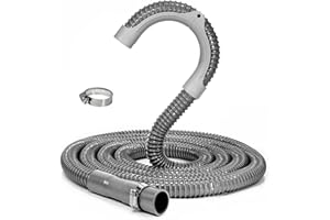 Funmit 8Ft Universal Washing Machine Drain Hose Flexible Extension Hose Fit for Most Household Washing Machines