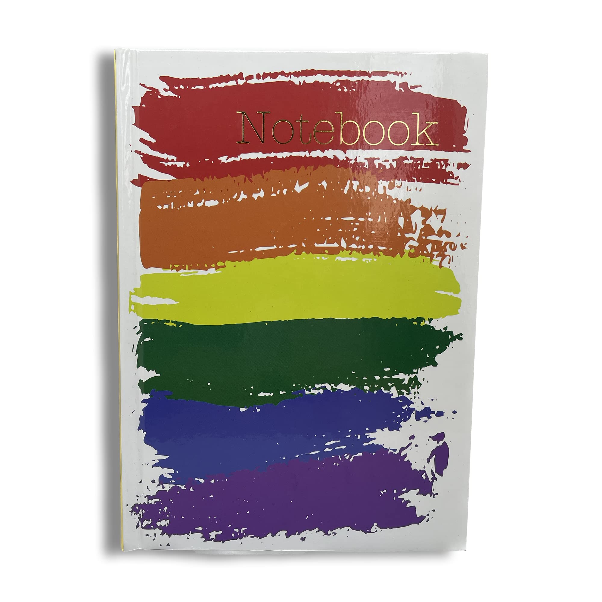 Maturi A5 Hardback Notebook, Rainbow Colour Splash Design with Gold Foil Detailing and Gloss Finish