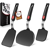 Hotec Silicone Spatula Turner for Nonstick Cookware, Flexible 600F Heat Resistant Cooking Utensils, Ideal for Flipping Eggs, 