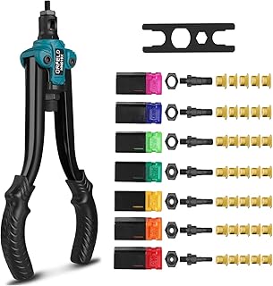 ORFELD Nietmutternzange und Blindnietzange Set, Professional Nietzangen Nietmaschine Nietmutter-Werkzeug, Rivet Plier Rivet Nut Pliers Includes 35 rivet nuts M3 M4 M5 M6 M8 M10 M12.