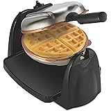Hamilton Beach 26031 Belgian Waffle Maker with Removable Nonstick Plates, Single Flip, Ceramic Grids, Black