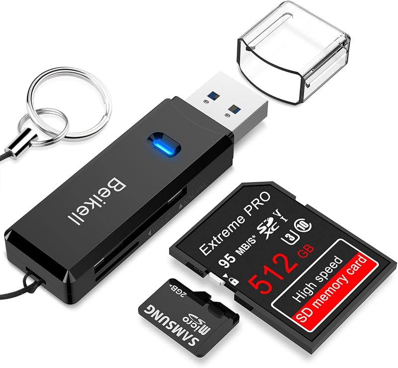 Beikell USB 3.0 Card Reader - High-Speed SD/Micro SD Adapter
