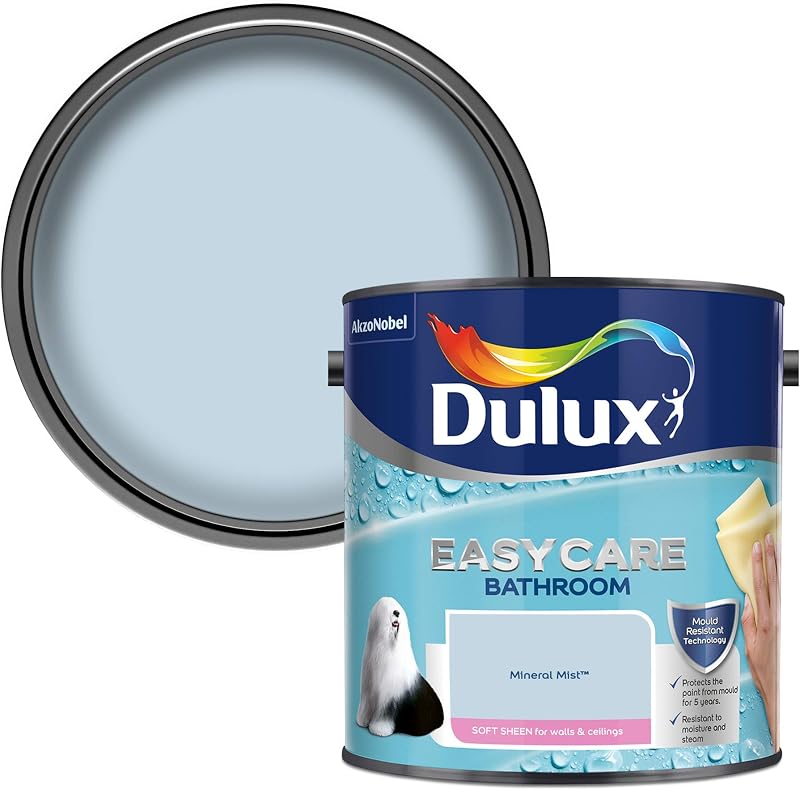 Dulux Easycare Bathroom Soft Sheen Emulsion Paint 2.5 L Mineral Mist