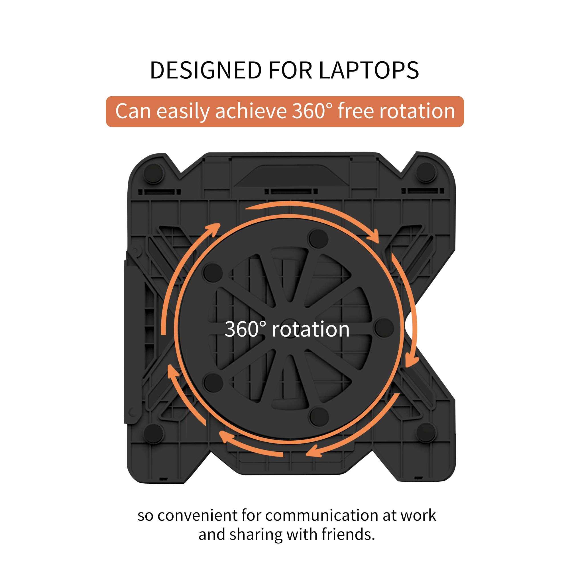 Laptop Stand TopMate Portable Laptop Riser 360° Swivel Base Adjustable Eye-Level Ergonomic Design Foldable Desktop Notebook Holder Mount with Phone Stand for Laptop Within 17\