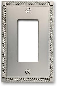 Amerelle Georgian Single Rocker Cast Metal Wallplate in Satin Nickel