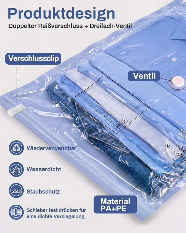 Sac sous Vide Vetement Aspirateur avec Pompe Électrique, 16 Sac de Rangement sous Vide (3 * 74x54cm, 5 * 64x47cm, 8 * 54x40cm), Sac sous Vide Voyage, Déménagement, Rangement