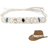 nemokamai Cowboy Hat Bands for Men Women, Braided Hatbands Belt for Straw/Sun/Beach Hats Brown