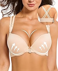 Upushall Women's Push Up Racerback Bra Front