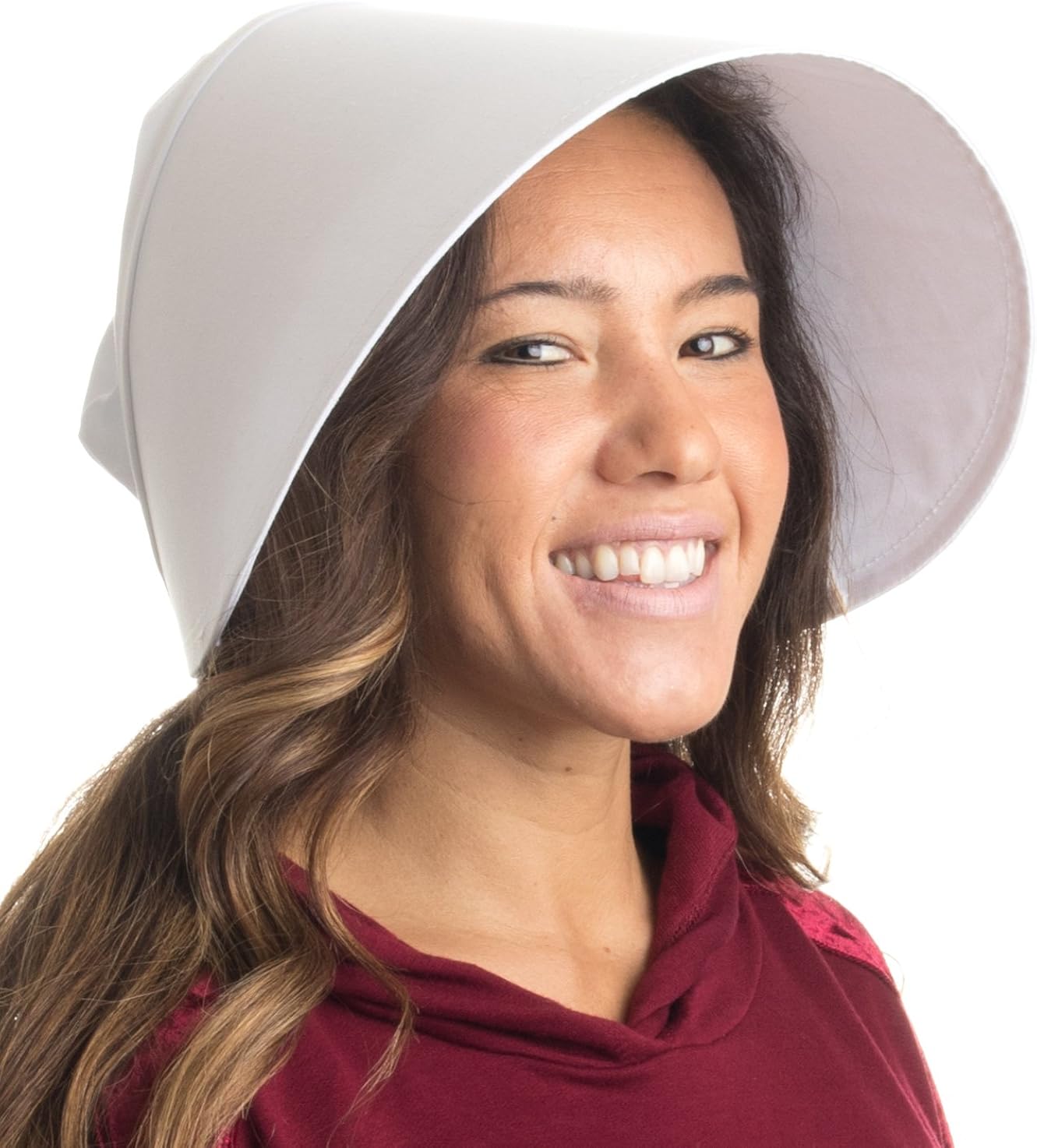 Ann Arbor T-shirt Co. Handmaid's Bonnet | Historic Costume Wings Cotton Handmaiden Cosplay Hat White: Clothing