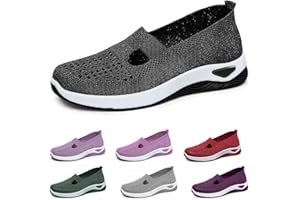 GASUIO 2024 New Women's Woven Breathable Soft Sole Shoes, Upgrade Orthopedic Shoes Outdoor Hiking Mesh Up Knit Stretch Slip on Casual Orthopedic Sneakers for Women