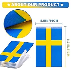 Sweden String Flag Pennant Banner, Small Mini