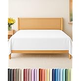 King Size Flat Sheet - Hotel Quality Top Flat Bed Sheet Only - Ultra-Soft, Comfy, Breathable & Cooling - Fade & Wrinkle Free - Easy-Care, Stain & Shrink Resistant Bedding - Easy-Fit & Oeko-Tex - White