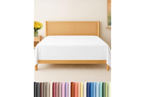 King Size Flat Sheet - Hotel Quality Top Flat Bed Sheet Only - Ultra-Soft, Comfy, Breathable & Cooling - Fade & Wrinkle Free