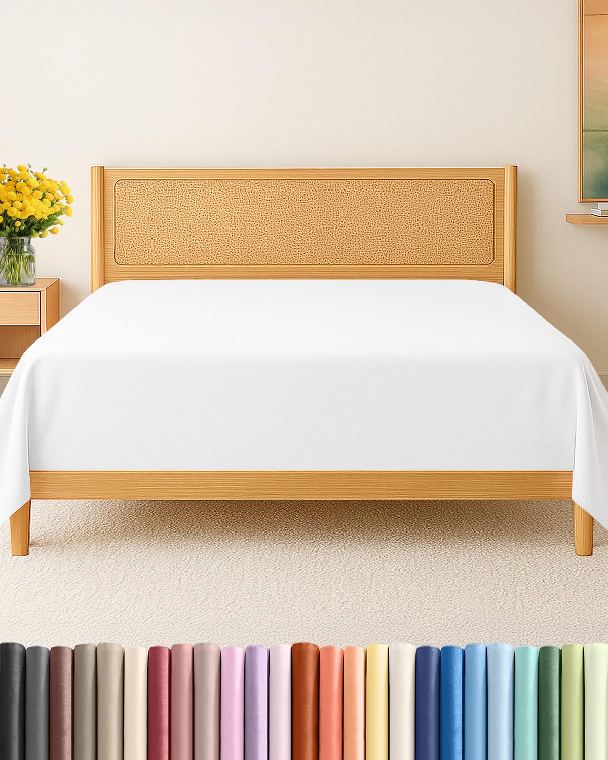 Photo 1 of **DIRT FROM TRANSPORT **Queen Size Flat Sheet - Hotel Quality Top Flat Bed Sheet Only - Ultra-Soft, Comfy Breathable & Cooling - Fade & Wrinkle Free - Easy-Care, Stain & Shrink Resistant Bedding - Easy-Fit & Oeko-Tex - White