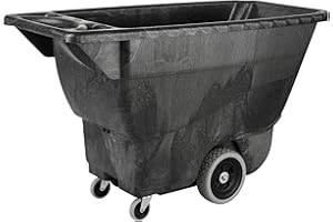 Rubbermaid Commercial Products Tilt Dump Truck, 450 lbs 1/2 Cubic Yard Heavy Load Capacity with Wheels, Black, Trash Recycling Cart for Construction/Commercial/Industrial Transportation
