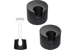 Nuyoach 2 Pcs Razor Holder Compatible With Gillette Razor,Safety Razor Alloy Stand For Men,Shaver Organizer Holders Keep Razor Straight,Drain Shaving Base For Bathroom Countertops Accessory,Black