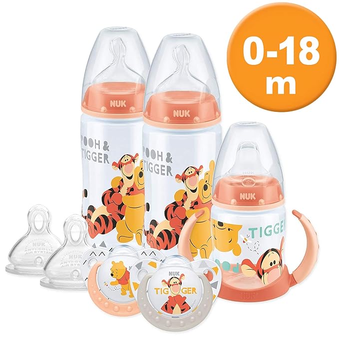 NUK Disney Baby Bottle Soother and Sippy Cup Set 018 Months, Winnie