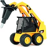 Bruder 09047 CAT Skid Steer Loader: Includes Exclusive Auger &amp; Jackhammer Attachments, Bucket, 1:16 Scale, Great for Pretend Play Indoors &amp; Outdoors