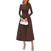PRETTYGARDEN Womens Sweater Dress 2026 Long Sleeve Elegant Knit A Line Fall Wedding Guest Cocktail Midi Winter Dresses