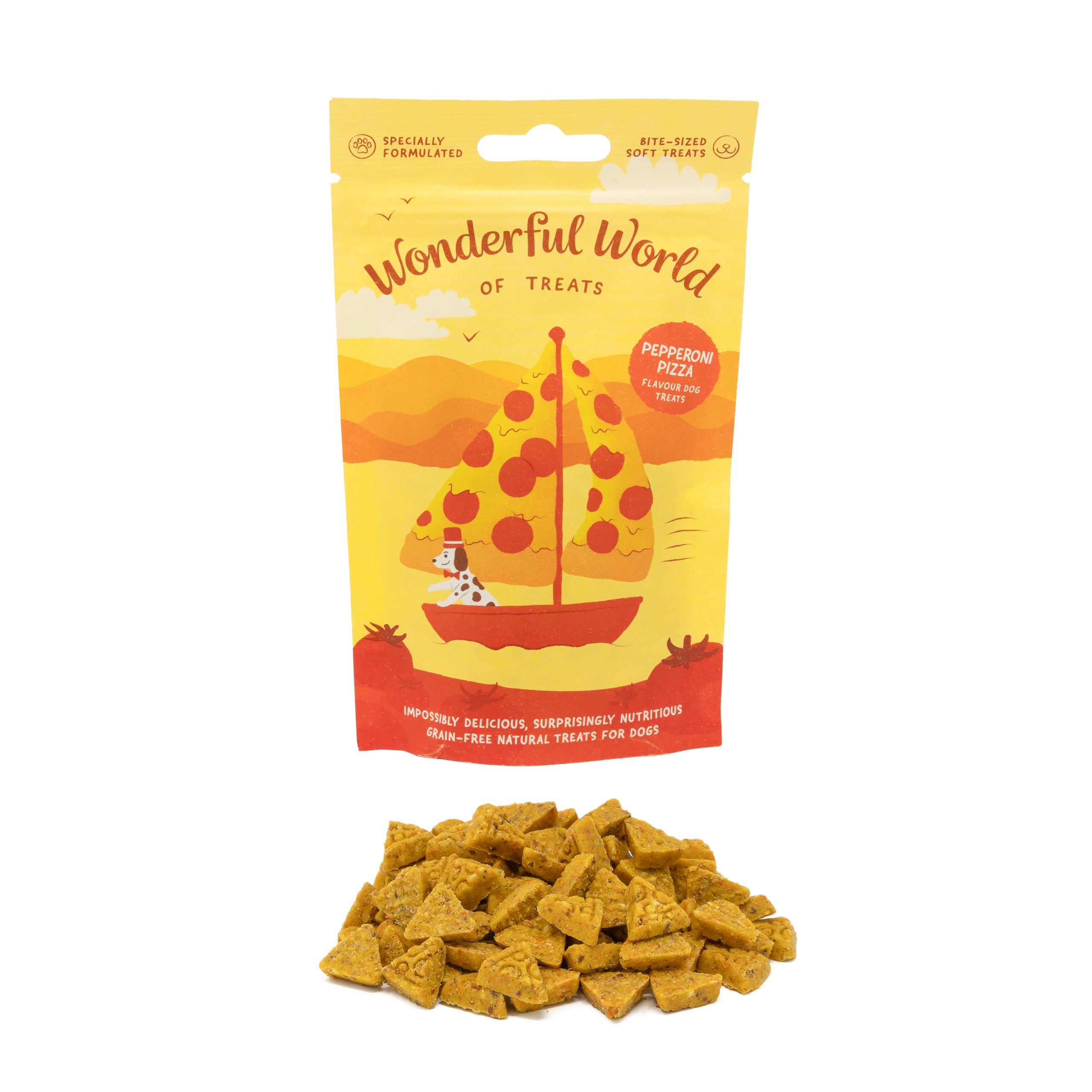 Wonderful World of Treats for Dogs – Dog Cake Multi Pack (12 x 50g) – Hand Baked Dog Treats UK – Healthy Dog Training Treats – Pepperoni Pizza – Snacks for Puppies & Adult Dogs — image 1