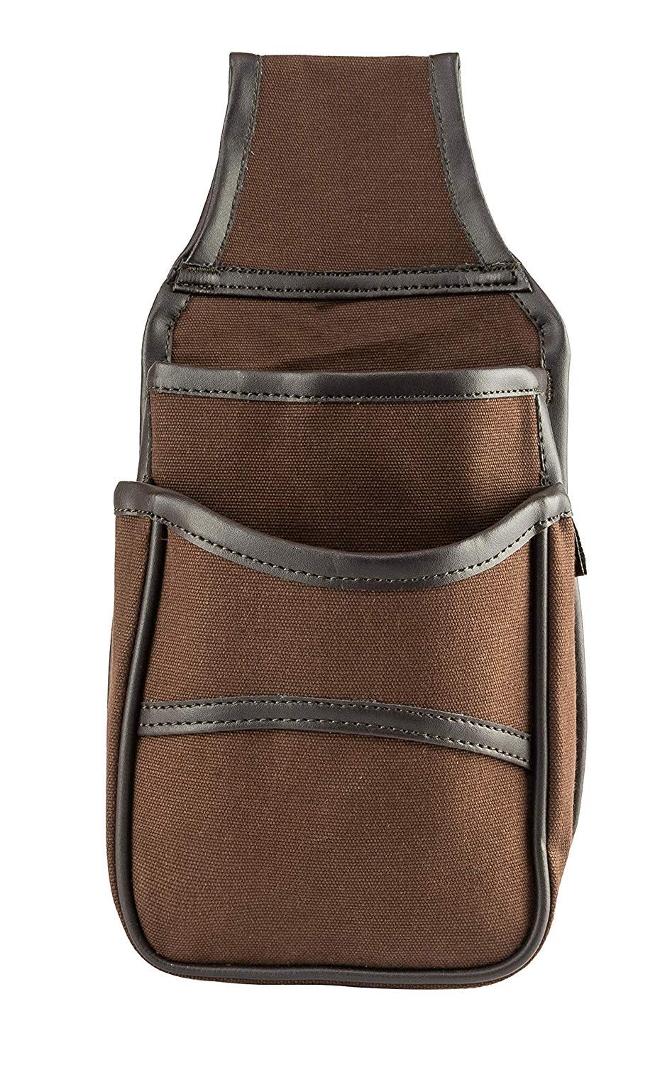 JACK PYKE Heavy Cotton Canvas Cartridge Pouch – Belt-Mounted Double Pouch Holds Up to 50 Shotgun Cartridges – Durable, Quick-Access Canvas Hunting Accessory - Brown