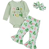 Twopumpkin My First Christmas Baby Girl Outfit Newborn Santa Baby Onesie and Bell Bottoms Ribbed Outfits With Heanband
