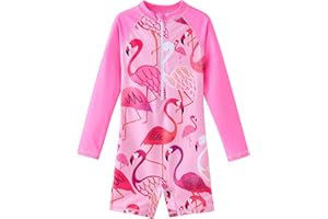 UMELOK Girls Long Sleeve Rash Guard One Piece Swimsuits with UV Protection Sunsuit
