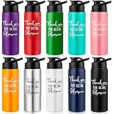 Amyhill 10 Pack Employee Appreciation Gifts Thank You Employee Gifts Aluminum Water Bottle Lightweight Leakproof Water Bottle with Lid for Gym Camping Hiking for Women Men