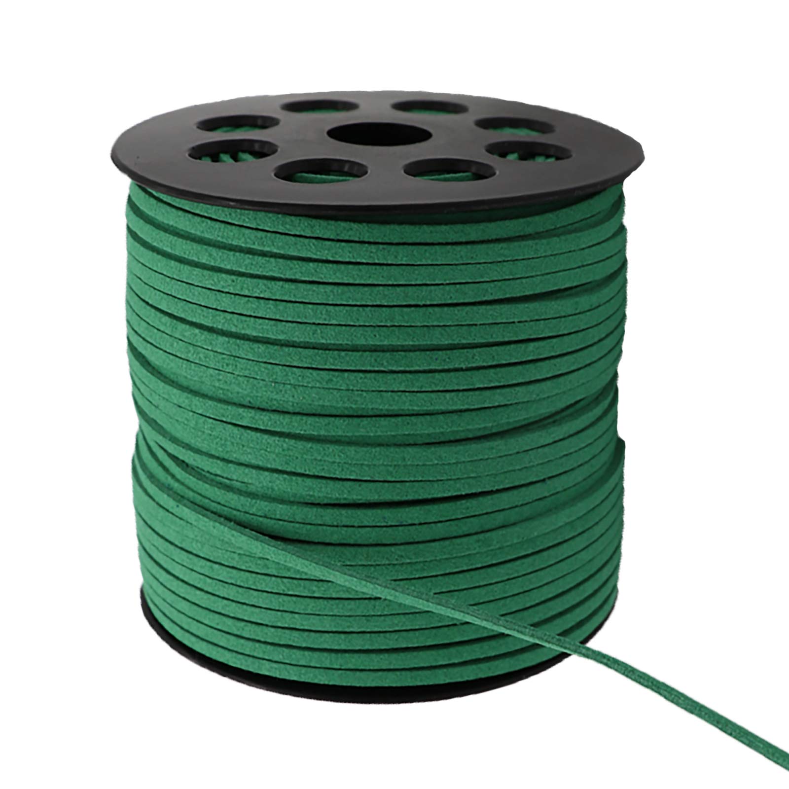 3mm x100 Yards Green Suede Cord Suede Lace Faux Leather Cord with Roll Spool for Bracelet Necklace Beading DIY Handmade Crafts