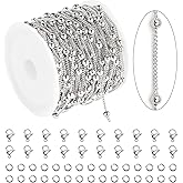 KYUNHOO 32.8 Feet/10M Silver Satellite Bead Chain 304 Stainless Steel Chain for Jewelry Making Women Necklace Chain Bulk DIY Crafts Jewelry Supplies with Lobster Clasps and Jump Rings
