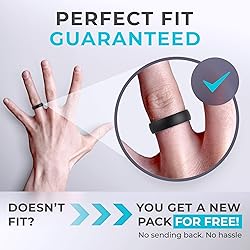 ThunderFit Unisex Silicone Wedding Rings, Rubber