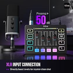 FIFINE Gaming Audio Mixer, Streaming RGB PC Mixer