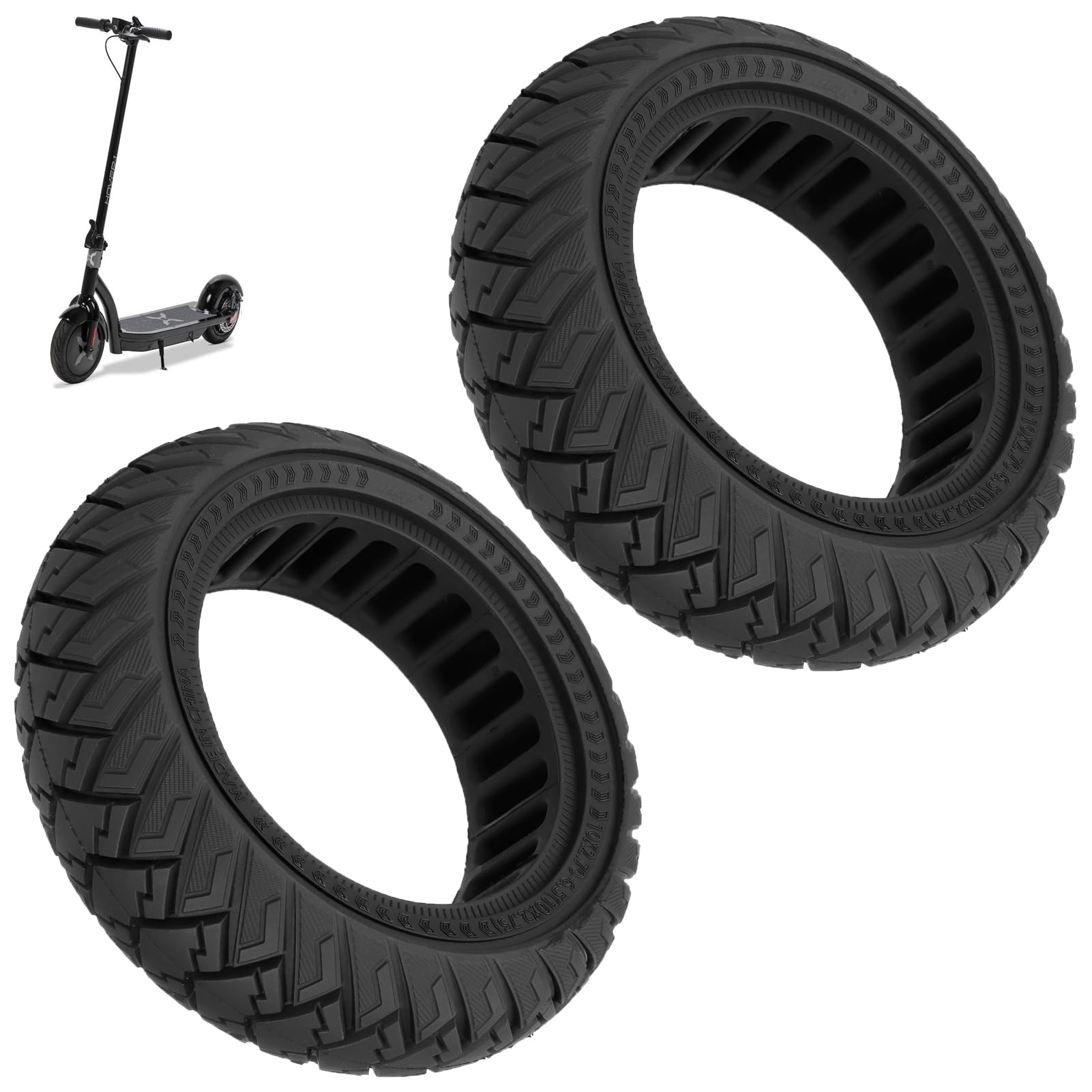 Photo 1 of MIMIRACLE 10x2.7-6.5 Scooter Solid Tires 2 Pack- Electric Scooter 10 Inch Wheels Replacement for Hover-1 Alpha, Evercross H5, Emove Cruiser, Hiboy max3, Kugoo M4 Pro, Zero 10x, Dualtron
