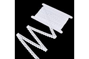 letsinstyle White Cotton Lace Trim, 30 Yards Crochet Lace Ribbon Vintage Pattern Trims, Crochet Laces Sewing Trimming For Wra