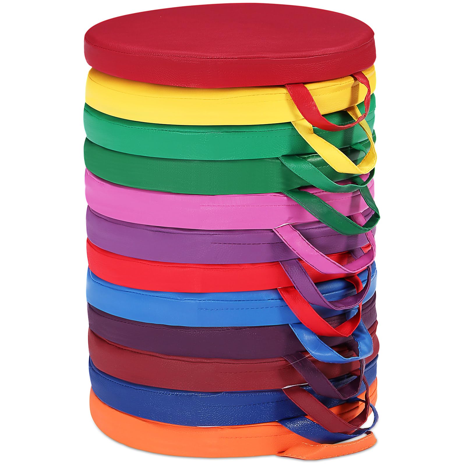 Photo 1 of Sawysine 12 Pcs Floor Cushions Classroom Flexible Floor Seating with Handle for Kids in Home School Classroom Kindergarten Daycare Nursery(Novel Color,Round)
